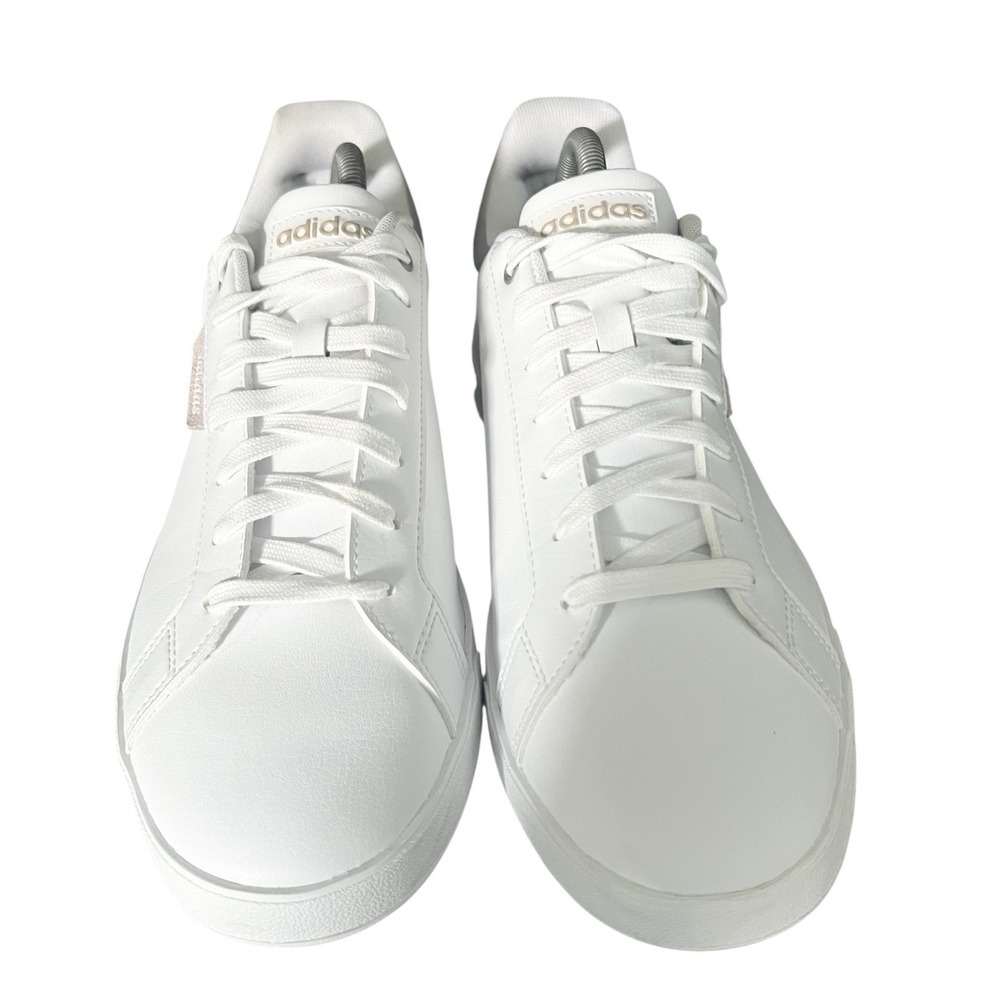 White Low-Top Leather Sneakers - Picture 2 of 6